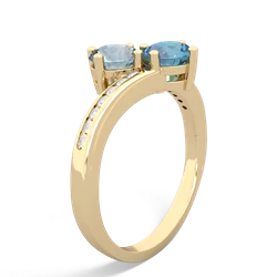 Aquamarine Channel Set Two Stone 14K Yellow Gold ring R5303