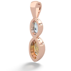 Aquamarine Antique-Style Halo 14K Rose Gold pendant P5700