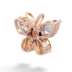 Aquamarine Butterfly 14K Rose Gold pendant P2215