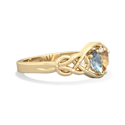 Aquamarine Celtic Love Knot 14K Yellow Gold ring R5420