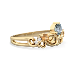 Aquamarine Crown Keepsake 14K Yellow Gold ring R5740