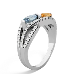 Aquamarine Diamond Rivers 14K White Gold ring R3070