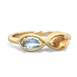 Aquamarine Infinity 14K Yellow Gold ring R5050