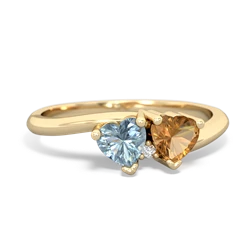 Aquamarine Sweethearts 14K Yellow Gold ring R5260