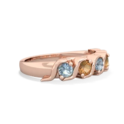 Aquamarine Anniversary Band 14K Rose Gold ring R2089