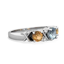 Aquamarine Hugs And Kisses 14K White Gold ring R5016