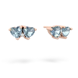 Aquamarine Sweethearts 14K Rose Gold earrings E5260