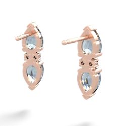 Aquamarine Bowtie Drop 14K Rose Gold earrings E0865