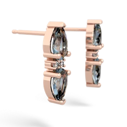 Aquamarine Bowtie Drop 14K Rose Gold earrings E0865