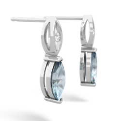 Aquamarine Marquise Drop 14K White Gold earrings E5333