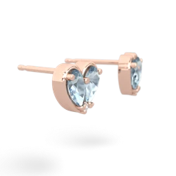 Aquamarine 'Our Heart' 14K Rose Gold earrings E5072