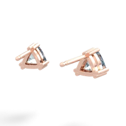 Aquamarine 5Mm Trillion Stud 14K Rose Gold earrings E1858