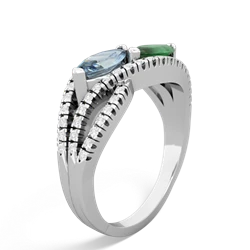 Aquamarine Diamond Rivers 14K White Gold ring R3070