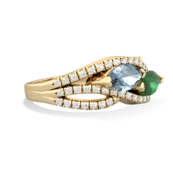 Aquamarine Diamond Rivers 14K Yellow Gold ring R3070