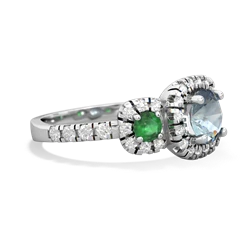 Aquamarine Regal Halo 14K White Gold ring R5350