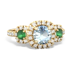 Aquamarine Regal Halo 14K Yellow Gold ring R5350