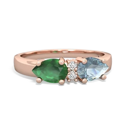 Aquamarine Pear Bowtie 14K Rose Gold ring R0865