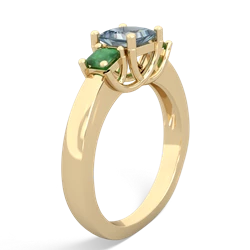 Aquamarine Three Stone Trellis 14K Yellow Gold ring R4015