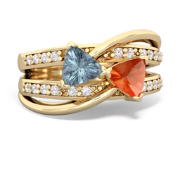 Aquamarine Bowtie 14K Yellow Gold ring R2360