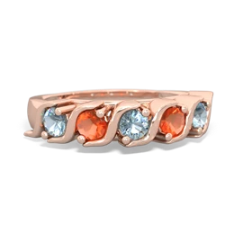 Aquamarine Anniversary Band 14K Rose Gold ring R2089