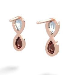 Aquamarine Infinity 14K Rose Gold earrings E5050