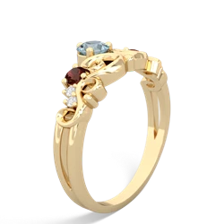 Aquamarine Crown Keepsake 14K Yellow Gold ring R5740