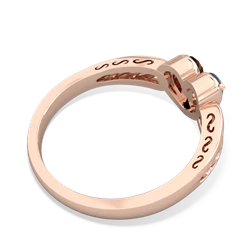 Aquamarine Filligree 'One Heart' 14K Rose Gold ring R5070