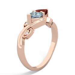 Aquamarine Floral Elegance 14K Rose Gold ring R5790