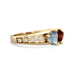 Aquamarine Heart To Heart 14K Yellow Gold ring R3342