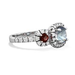 Aquamarine Regal Halo 14K White Gold ring R5350