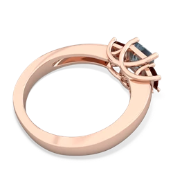 Aquamarine Three Stone Trellis 14K Rose Gold ring R4015