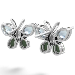 Aquamarine Butterfly 14K White Gold earrings E2215