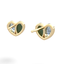 Aquamarine 'Our Heart' 14K Yellow Gold earrings E5072