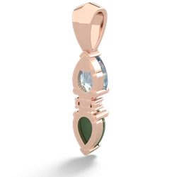 Aquamarine Bowtie Drop 14K Rose Gold pendant P0865