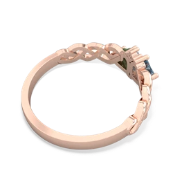 Aquamarine Heart To Heart Braid 14K Rose Gold ring R5870