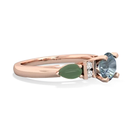 Aquamarine 6Mm Round Eternal Embrace Engagement 14K Rose Gold ring R2005