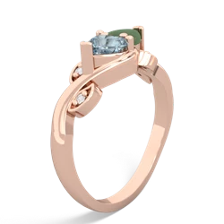 Aquamarine Floral Elegance 14K Rose Gold ring R5790