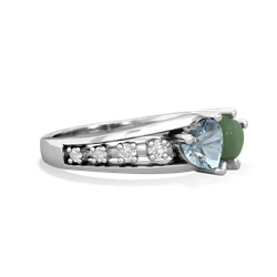 Aquamarine Heart To Heart 14K White Gold ring R3342