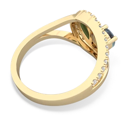 Aquamarine Nestled Heart Keepsake 14K Yellow Gold ring R5650