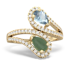 Aquamarine Diamond Dazzler 14K Yellow Gold ring R3000