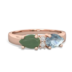 Aquamarine Pear Bowtie 14K Rose Gold ring R0865