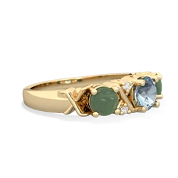 Aquamarine Hugs And Kisses 14K Yellow Gold ring R5016