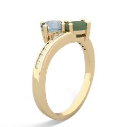 Aquamarine Channel Set Two Stone 14K Yellow Gold ring R5303