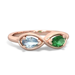 Aquamarine Infinity 14K Rose Gold ring R5050