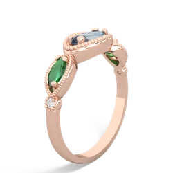 Aquamarine Milgrain Marquise 14K Rose Gold ring R5700