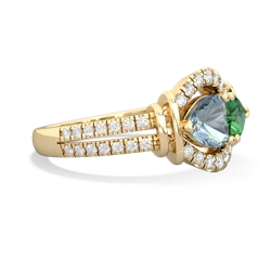 Aquamarine Art-Deco Keepsake 14K Yellow Gold ring R5630