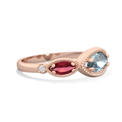 Aquamarine Milgrain Marquise 14K Rose Gold ring R5700