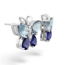 Aquamarine Butterfly 14K White Gold earrings E2215