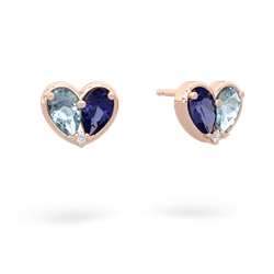 Aquamarine 'Our Heart' 14K Rose Gold earrings E5072