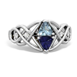 Aquamarine Keepsake Celtic Knot 14K White Gold ring R5300